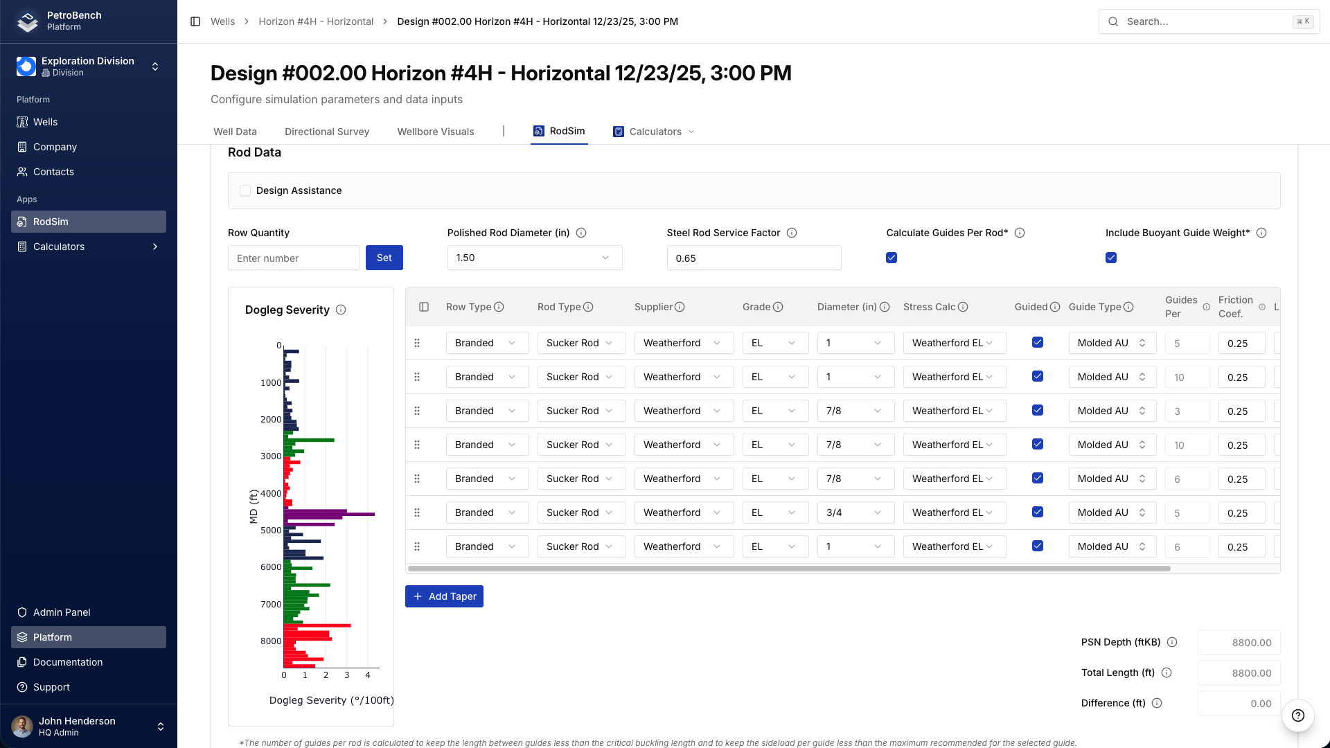 Taper Design Assistant Interface